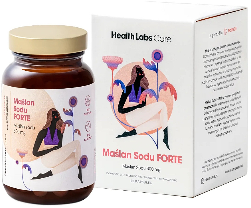 Suplement diety Maślan sodu Forte - Health Labs Care Maslan Sodu Forte 600 mg — Zdjęcie N1