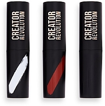 Zestaw sztyftów do makijażu - Makeup Revolution Creator Fast Base Paint Stick Set White, Red & Black — Zdjęcie N3