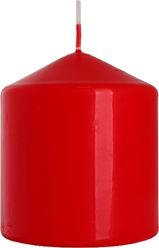 Świeca cylindryczna 80x90 mm, czerwona - Bispol — Zdjęcie N1