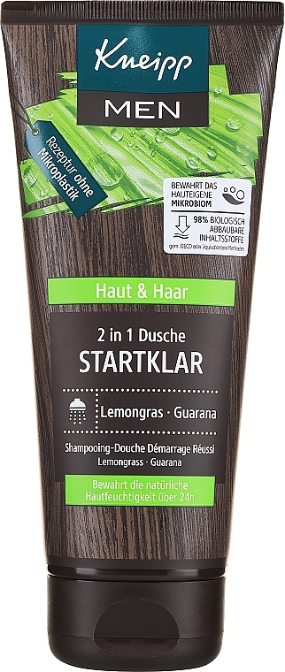 Żel pod prysznic i szampon 2 w 1 dla mężczyzn - Kneipp Startklar Lemongras Guarana — Zdjęcie N1