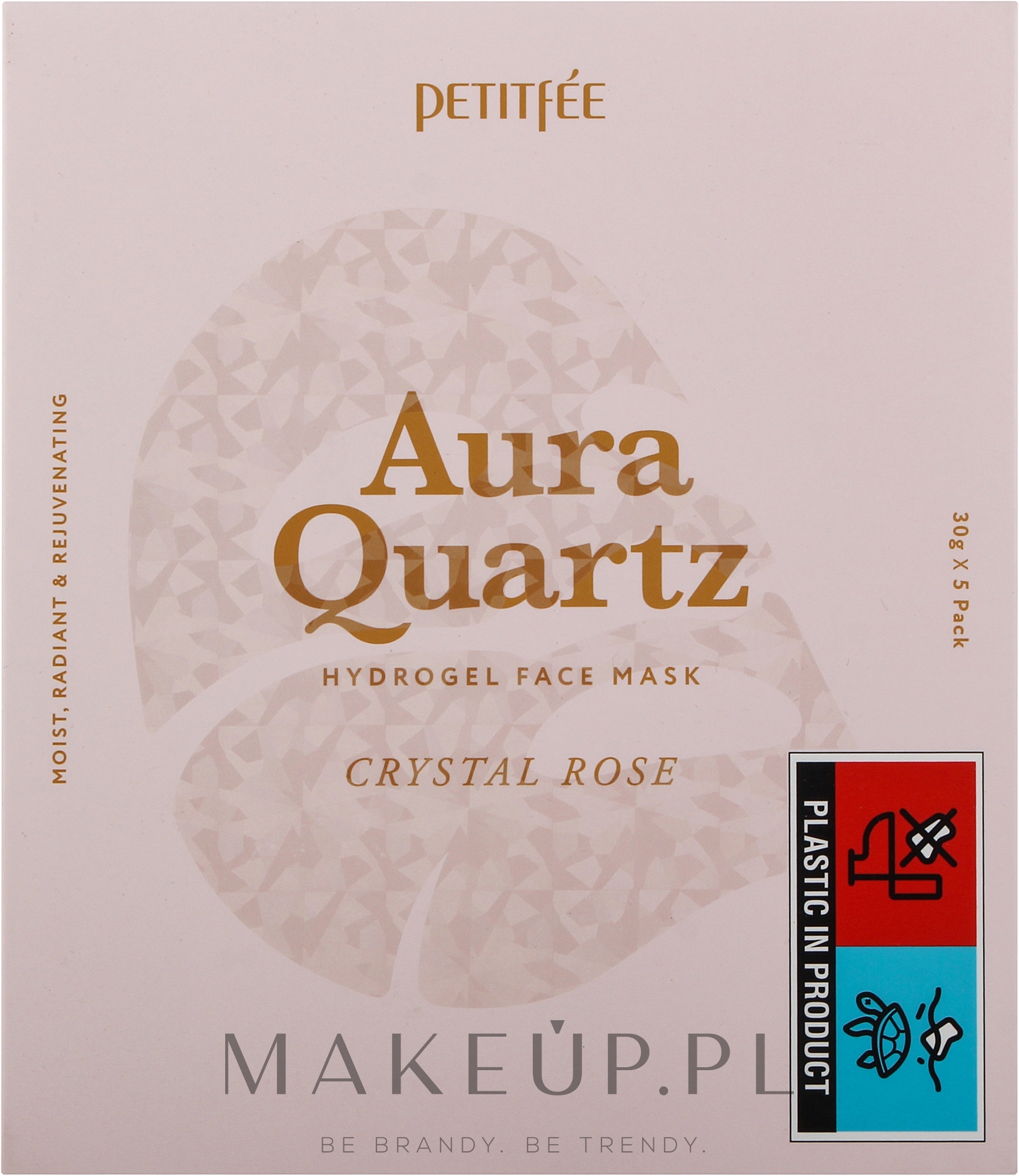 Hydrożelowa maseczka do twarzy z ekstraktem z pereł i róży - Petitfee & Koelf Aura Quartz Hydrogel Face Mask Crystal Rose — Zdjęcie 5 x 30 g