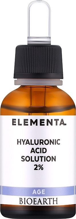 Serum do twarzy z kwasem hialuronowym 2% - Bioearth Elementa AGE Hyaluronic Acid 2%