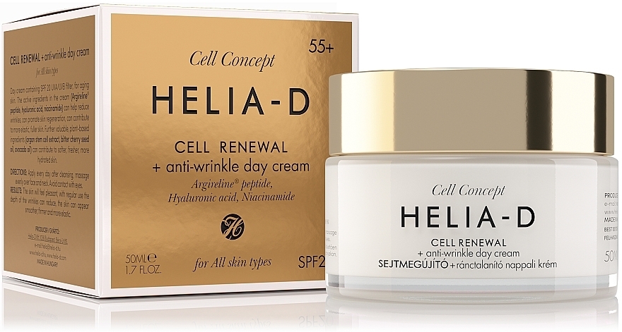 Przeciwzmarszczkowy krem do twarzy na dzień, 55+ - Helia-D Cell Concept Cream — Zdjęcie N2
