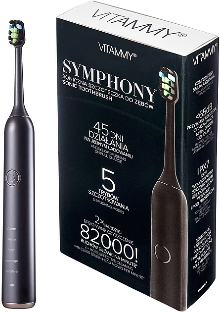 Elektryczna szczoteczka do zębów Symphony Black - Vitammy — Zdjęcie N1