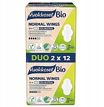 	Podpaski ze skrzydełkami, 24 szt - Vuokkoset 100% Bio Normal Wings Duo — Zdjęcie N1