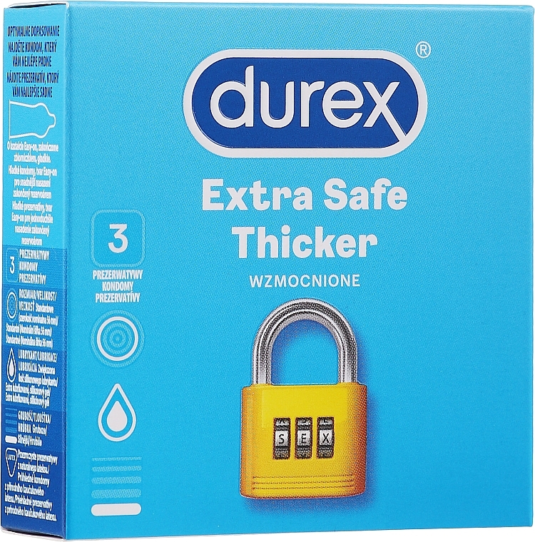 PRZECENA! Prezerwatywy Extra safe, 3 szt. - Durex Extra Safe * — Zdjęcie N2