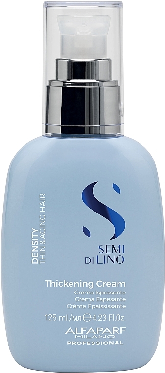 Termoochronny krem zagęszczający do włosów cienkich i starzejących się - Alfaparf Semi di Lino Density Thickening Cream — Zdjęcie N1