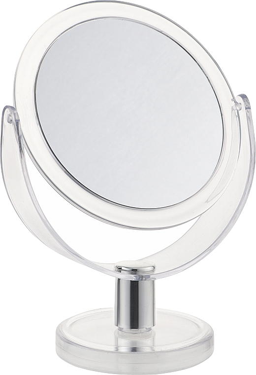 Dwustronne lusterko kosmetyczne na biurko, okrągłe półprzezroczyste o powiększeniu 3X, 14 cm - Beauty LUXURY