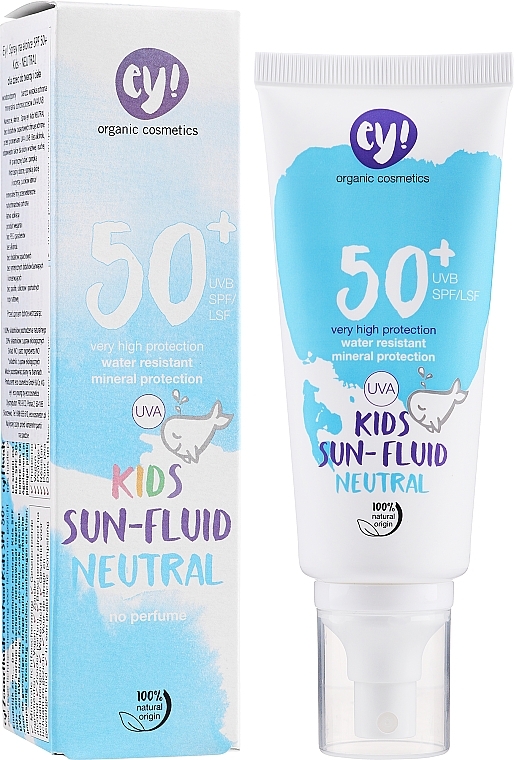 PRZECENA! Płyn do ochrony przeciwsłonecznej dla dzieci - Ey! Organic Cosmetics Kids Sun Fluid Neutral SPF 50+ * — Zdjęcie N1