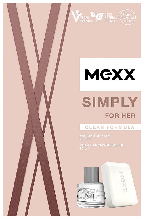 Mexx Simply For Her Eau - Zestaw (edt 20 ml + soap 75 g) — Zdjęcie N1