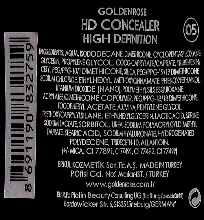 Korektor pod oczy - Golden Rose HD Concealer High Definition — Zdjęcie N3