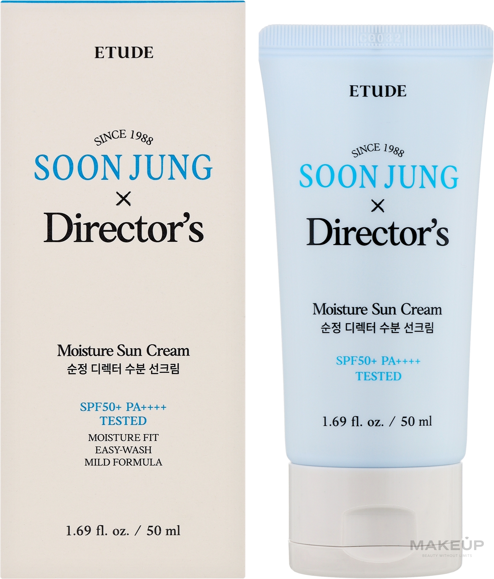 Nawilżający krem przeciwsłoneczny do twarzy - Etude House Soon Jung & Director’s Moisture Sun Cream SPF50+ PA+++ — Zdjęcie 50 ml