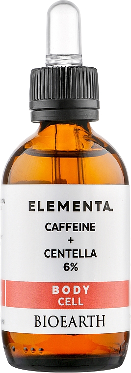 Antycellulitowe serum do ciała na cellulit, Kofeina i centella 6% - Bioearth Elementa Caffeine Centella 6%