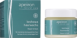 Stylizujący wosk do włosów suchych i zniszczonych - Apeiron Keshawa Hair Wax Repair & Style — Zdjęcie N2