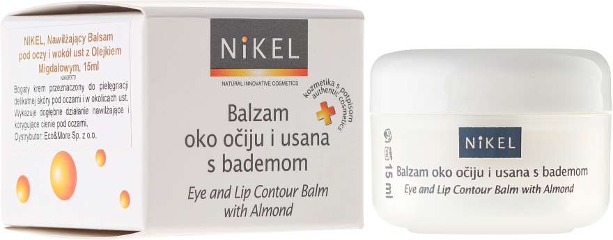Balsam do skóry wokół oczu i ust z migdałem - Nikel Eye And Lip Contour Balm With Almond — Zdjęcie N1