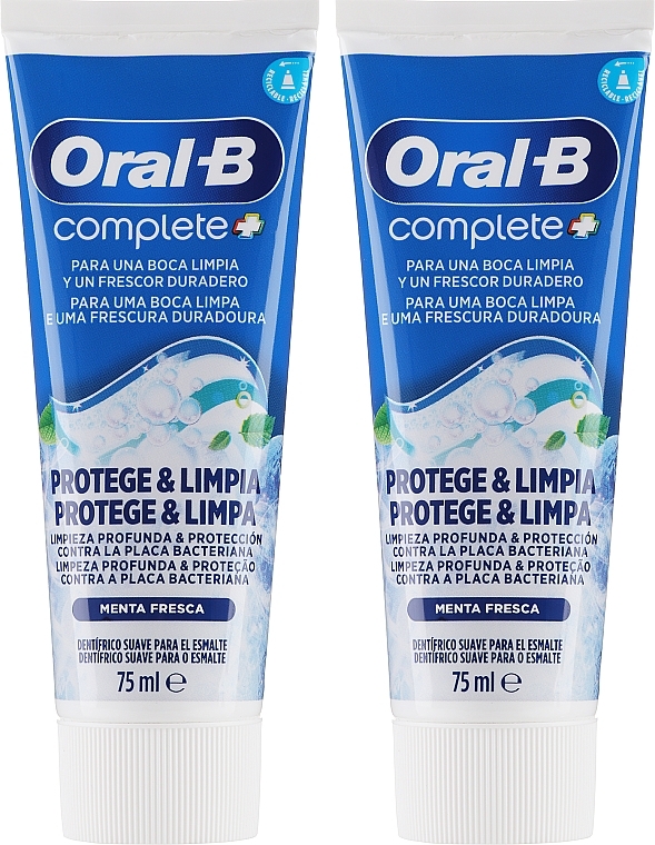 Zestaw pasty do zębów - Oral-B Complete Plus Mouth Wash (toothpaste/2x75ml) — Zdjęcie N2