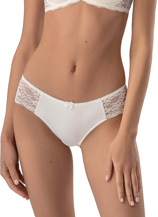 Figi brazylijskie z koronką, whisper white - Jasmine — Zdjęcie N1