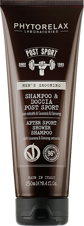 Żel pod prysznic i szampon 2 w 1 po wysiłku fizycznym Ekstrakt z guarany i żeń-szenia - Phytorelax Laboratories Men’s Grooming After Sport Shower Shampoo