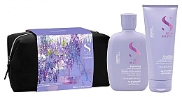 Zestaw upominkowy w kosmetyczce - Alfaparf Holiday Set Smooth 2024 (shm/250ml + cond/200ml + cosm/bag/1szt) — Zdjęcie N1