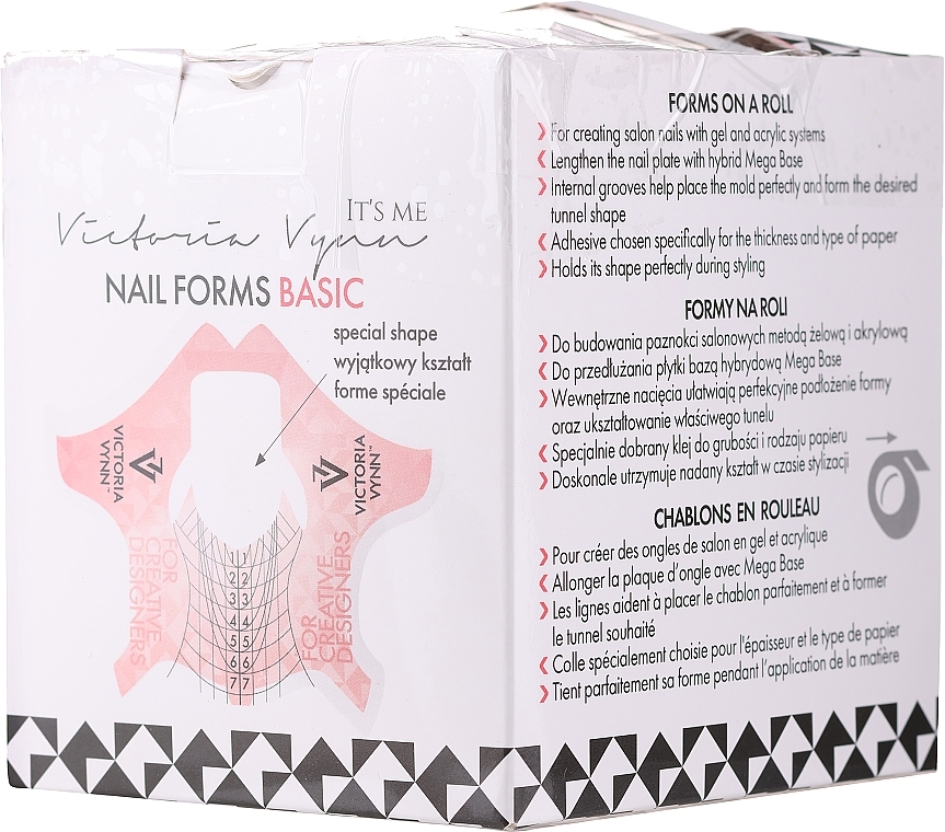 PRZECENA! Szablony do paznokci, białe - Victoria Vynn Nail Forms Basic * — Zdjęcie N2