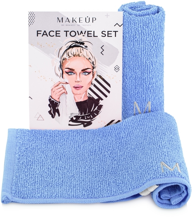 Podróżny zestaw niebieskich ręczników do twarzy MakeTravel - MAKEUP