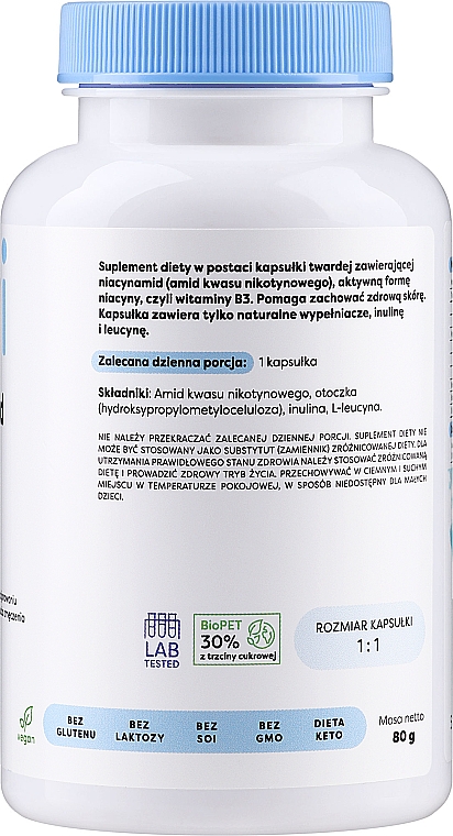 Niacynamid w kapsułkach, 500 mg - Osavi Niacynamid — Zdjęcie N2