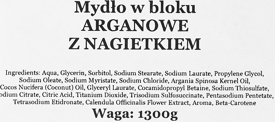 Naturalne glicerynowe mydło ręcznie robione Olej arganowy i nagietkowy - E-Fiore — Zdjęcie N3