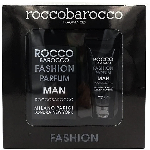 Roccobarocco Fashion Man - Zestaw (edt/75ml + ash/balm/100ml) — Zdjęcie N1