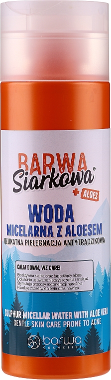 Woda micelarna z aloesem - Barwa Siarkowa + Aloes 