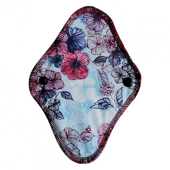 Wielorazowa wkładka higieniczna z bawełną, w kolorze fuksji w kwiaty - Soft Moon Ultra Comfort Mini — Zdjęcie N1