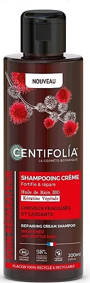 Krem-szampon odbudowujący włosy Olej rycynowy i keratyna - Centifolia Reparing Cream Shampoo — Zdjęcie N1
