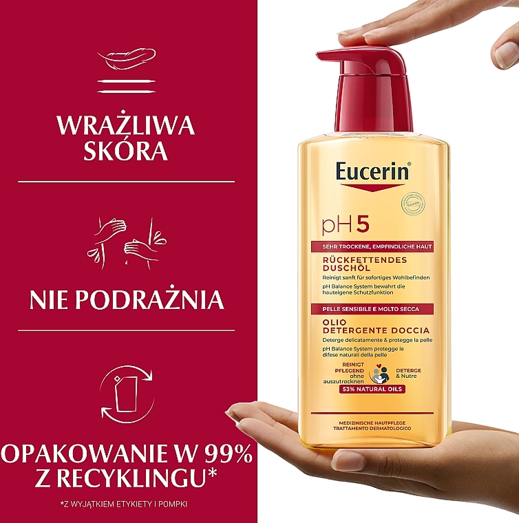 Olejek pod prysznic do skóry suchej i wrażliwej - Eucerin pH5 Shower Oil — Zdjęcie N14