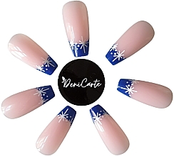 Sztuczne paznokcie - Deni Carte Pasde Tipsy Xmas 6408 French Blue — Zdjęcie N1