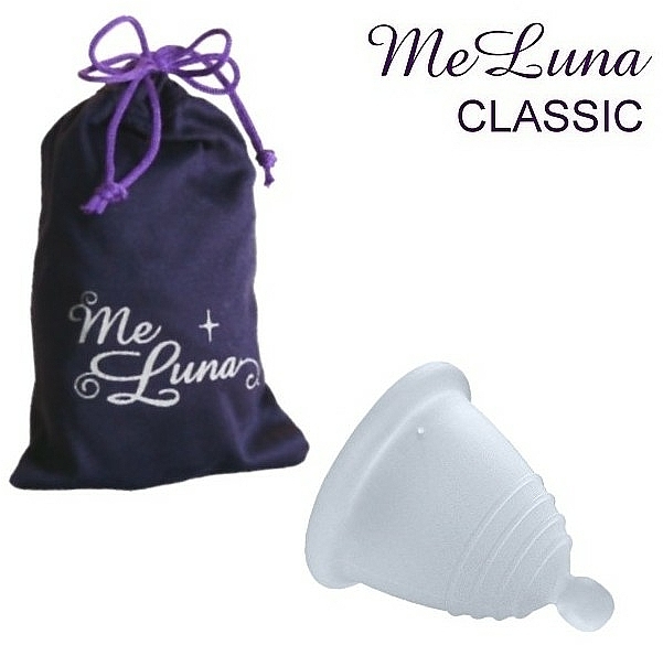Kubeczek menstruacyjny, rozmiar L, przezroczysty - MeLuna Classic Shorty Menstrual Cup Ball — Zdjęcie N1