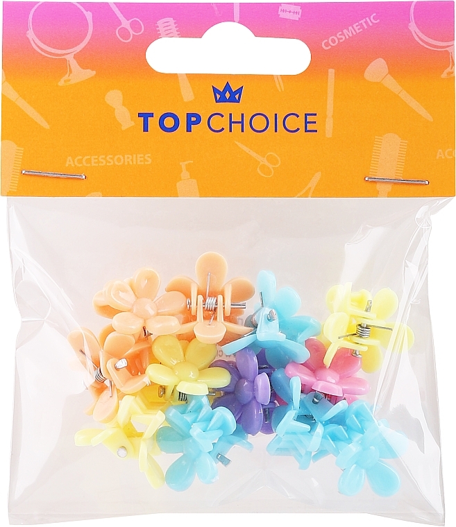Spinki do włosów 25488, kolorowe kwiaty - Top Choice — Zdjęcie N1
