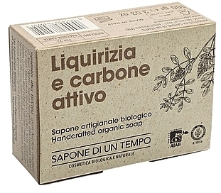 Organiczne mydło Lukrecja i węgiel aktywny - Sapone Di Un Tempo Organic Soap Liquorice And Activated Charcoal — Zdjęcie N1