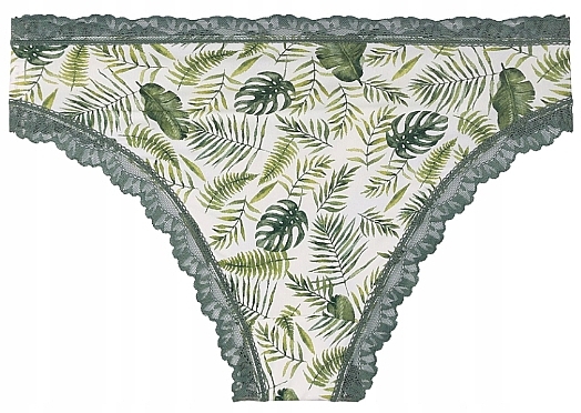 Majtki damskie Limited Edition, zielone + białe z liśćmi, 2 szt. - Moraj Figi Premium Bikini — Zdjęcie N3