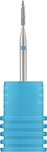 Frez diamentowy do manicure Płomień, 243 014V 1,4 mm, niebieskie wycięcie - Tufi Profi Premium — Zdjęcie N1