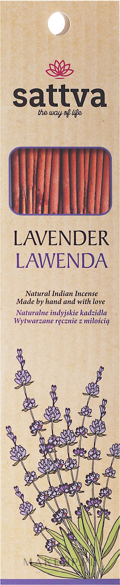 Naturalne indyjskie kadzidła Lawenda - Sattva Lavender — Zdjęcie 15 szt.