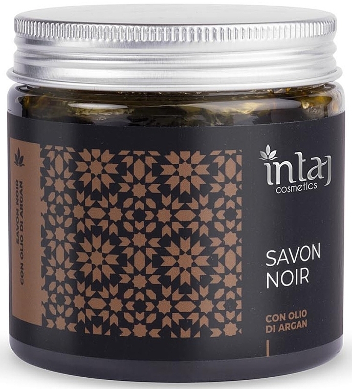 Czarne mydło Olej arganowy - Intaj Cosmetics Savon Noir With Argan Oil — Zdjęcie N1