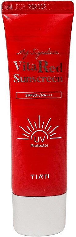 Ochrona przeciwsłoneczna dla promiennej skóry - Tiam My Signature Vita Red Sunscreen SPF50+/PA+++ — Zdjęcie N1