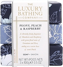 Zestaw - Grace Cole The Luxury Bathing Peony Peach And Raspberry (soap/3x100g) — Zdjęcie N1