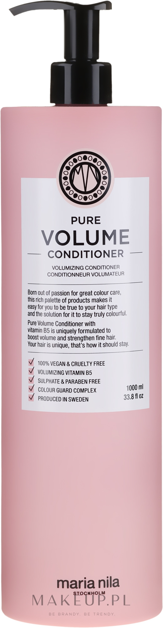 Nawilżająca odżywka dodająca włosom objętości - Maria Nila Pure Volume Conditioner — Zdjęcie 1000 ml