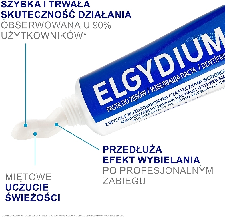 Wybielająca pasta do zębów z wysoce rozdrobnionymi cząsteczkami wodorowęglanu sodu - Elgydium Whitening — Zdjęcie N4