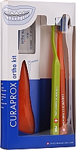 Zestaw do zębów, zielony+pomarańczowy - Curaprox Ortho Kit (brush/1pcs + brushes 07,14,18/3pcs + UHS/1pcs + orthod/wax/1pcs + box) — Zdjęcie N3