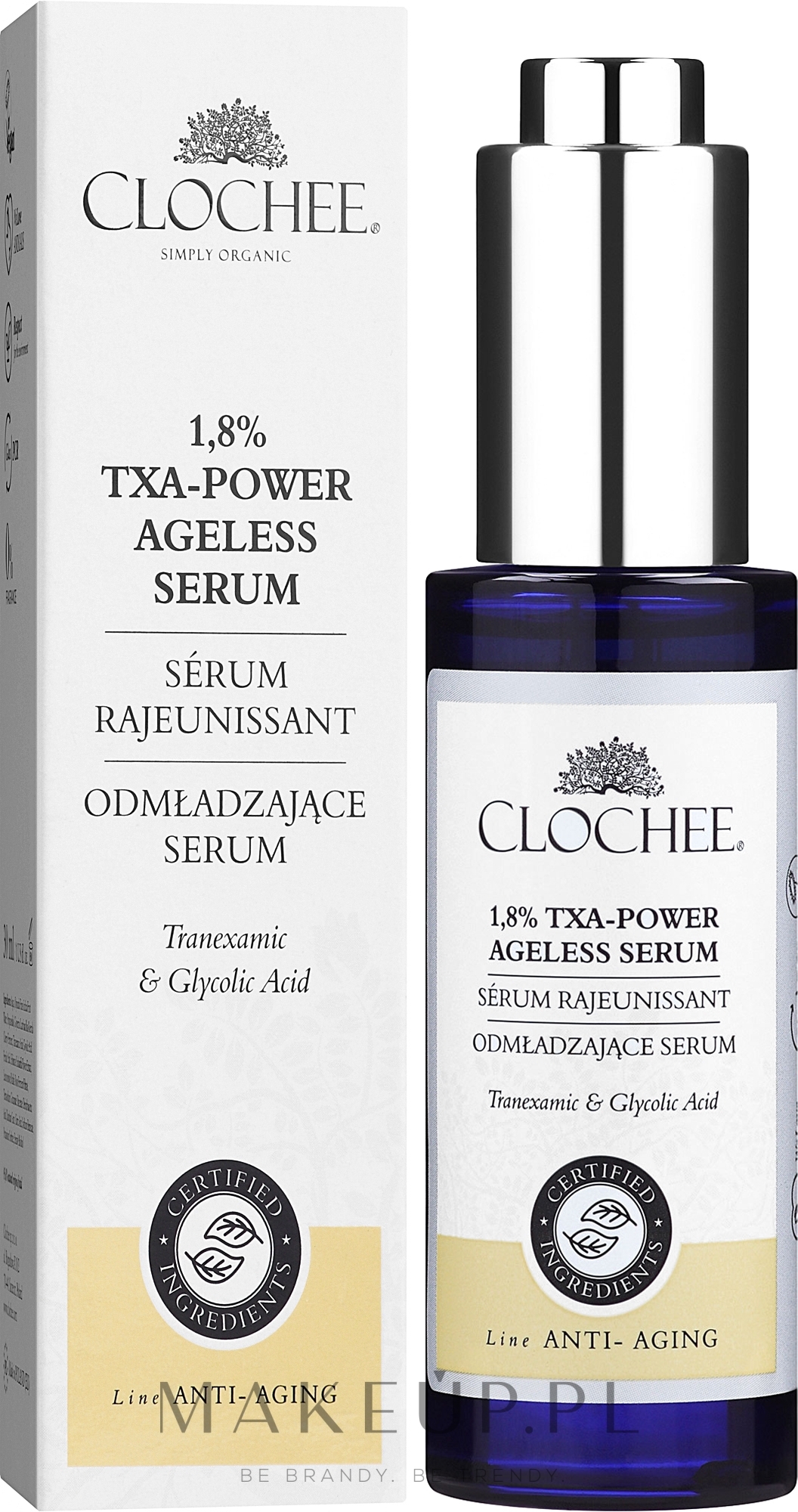 Serum przeciwstarzeniowe do twarzy - Clochee Organic 1,8% Txa-Power Serum — Zdjęcie 30 ml