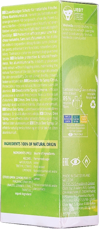 PRZECENA! Cytrusowy dezodorant w sprayu - Weleda Citrus Deodorant * — Zdjęcie N1