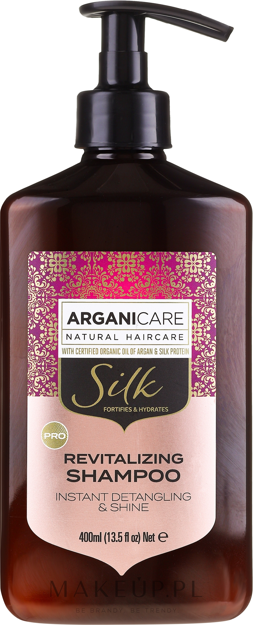 Szampon z proteinami jedwabiu - Arganicare Silk Revitalizing Shampoo — Zdjęcie 400 ml