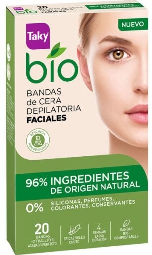 Woskowe paski do depilacji twarzy - Taky Bio Natural 0% Face Wax Strips — Zdjęcie N1