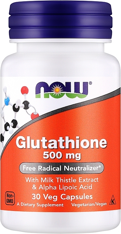 Glutation 500 mg wspierający detoksykację organizmu - Now Foods Glutathione — Zdjęcie N1